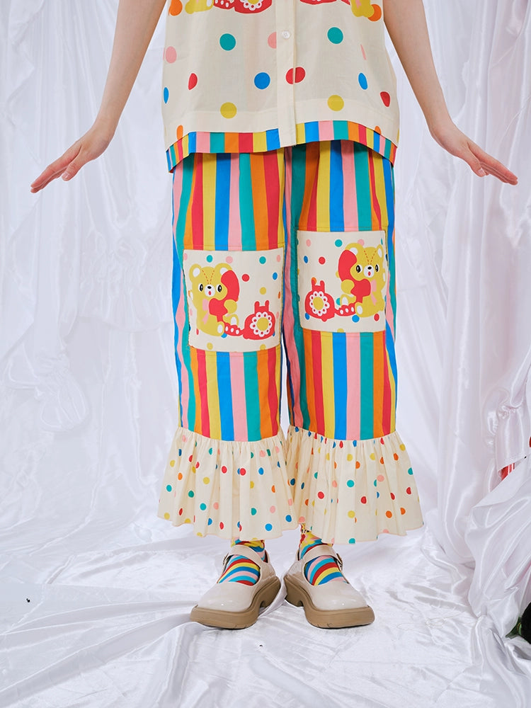 Nikkou Home Decora Fashion Lovely Rainbow Pants