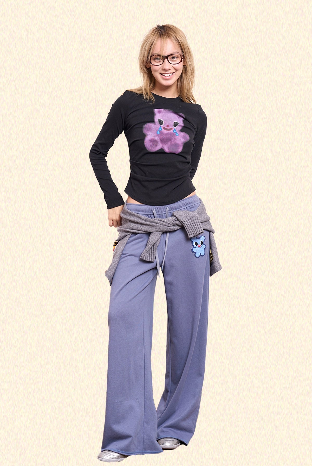 Iscreamcolour Blue Bear Pants Girly Fashion