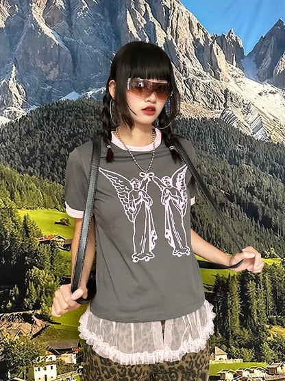 BunnyBunnyGun - Y2K Butterfly Angel T-Shirt tshirt bunnybunnygun