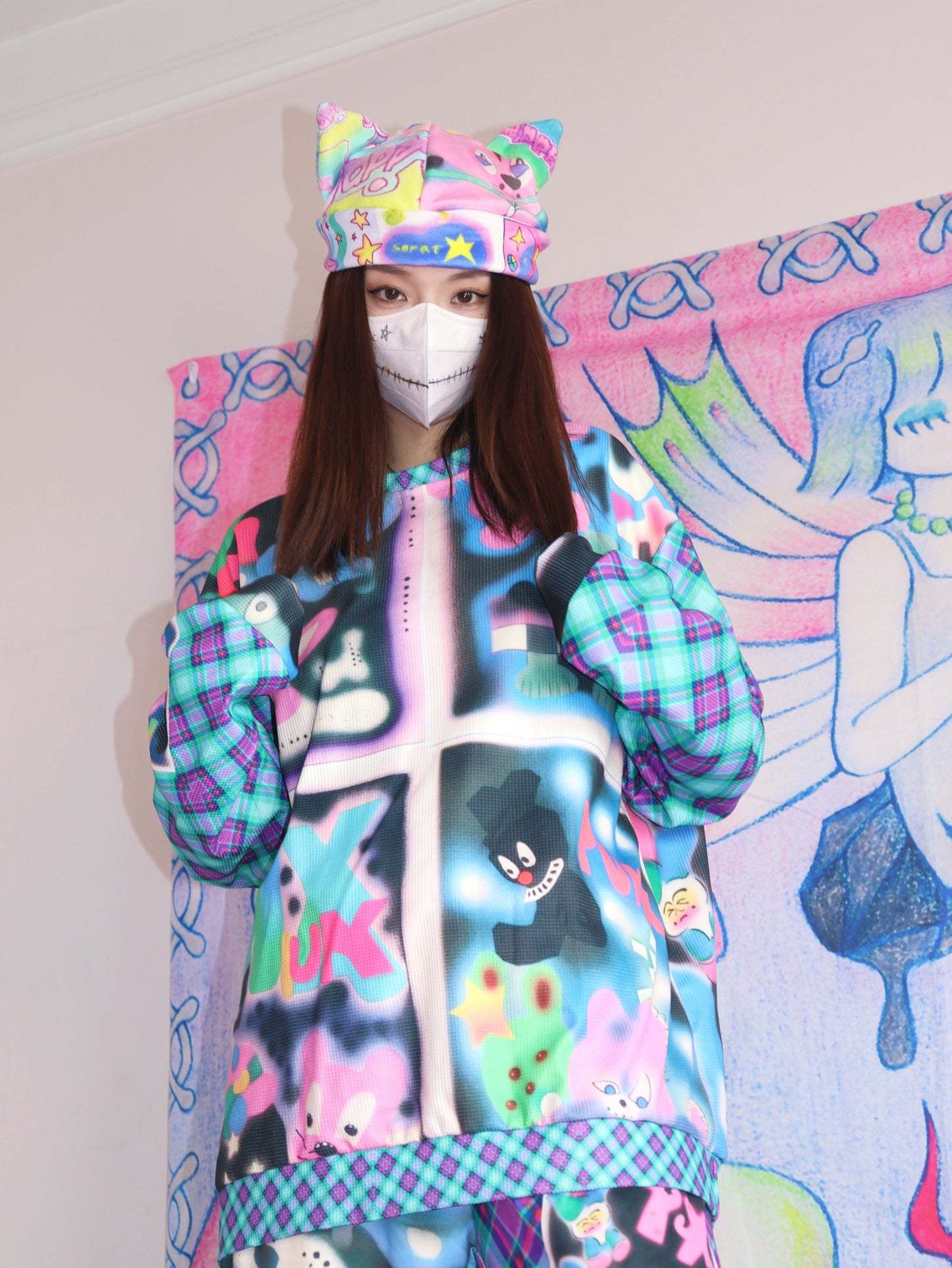 Leerroo Harajuku Sweatshirt Cartoon Decora Sweatshirt Streetwear