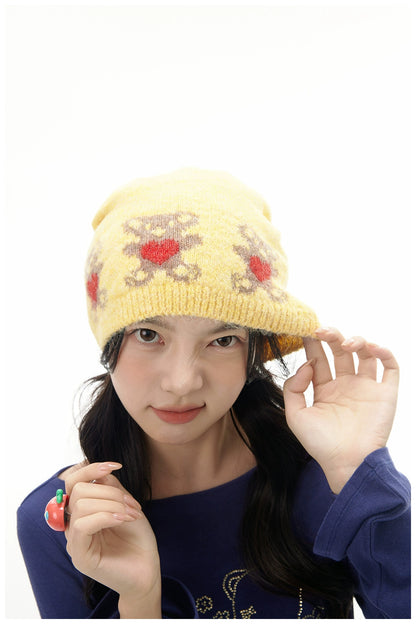 Tntntutu Decora Fashion Yellow Bear Knit Hat