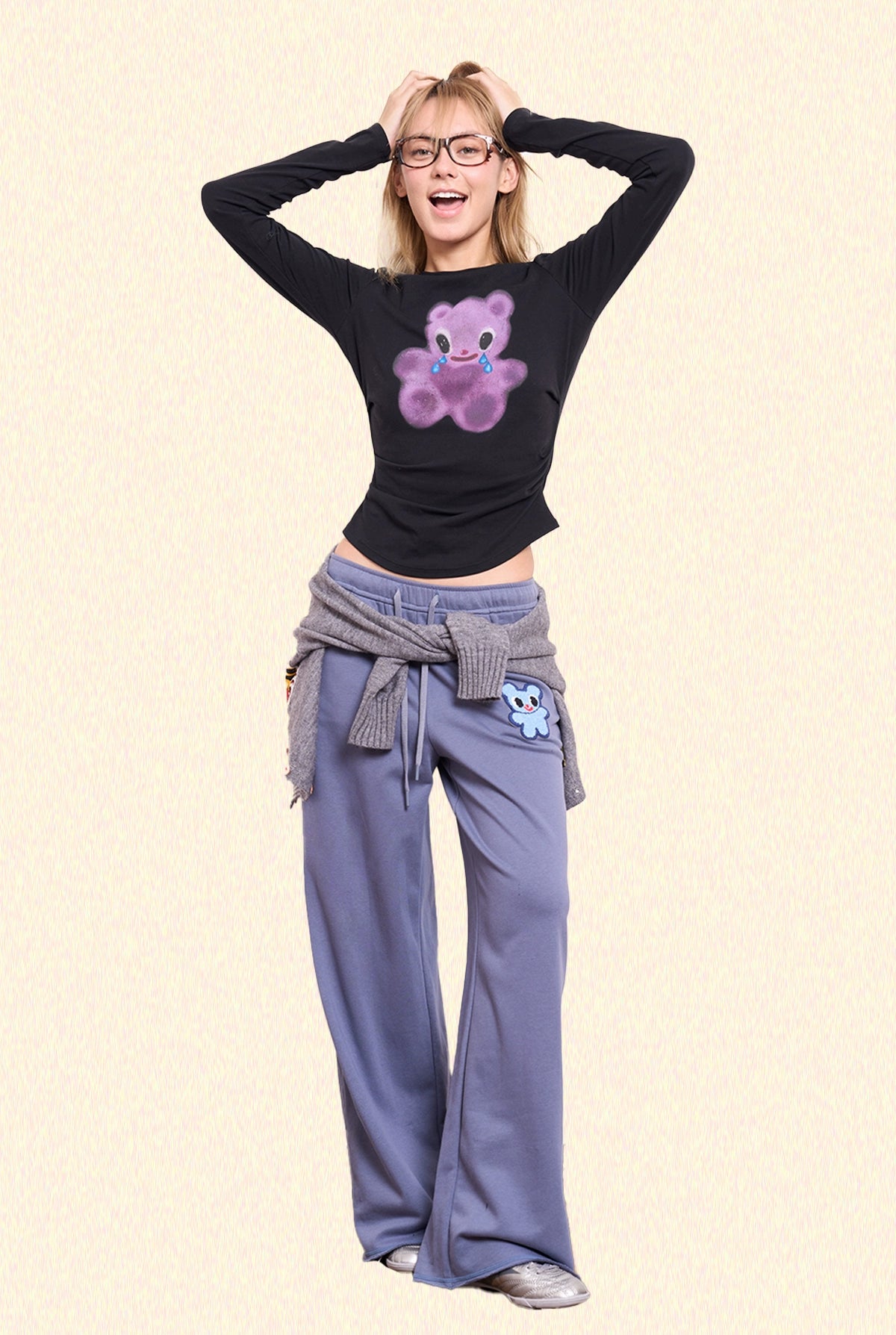 Iscreamcolour Blue Bear Pants Girly Fashion