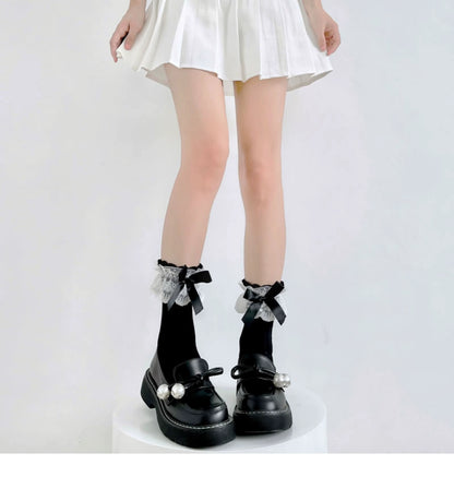 Lolita Fashion Socks Ballet Summer Socks Lace Bow Short Socks