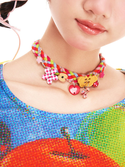 Decora Fashion Fruits Apple Butterfly Choker