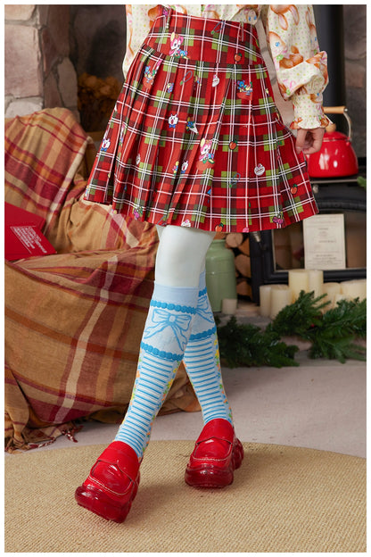 Tntntutu Decora Fashion Red Plaid Skirt