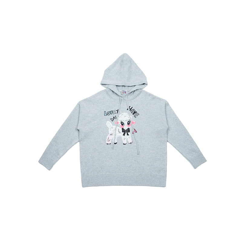 Iscreamcolour Sheep Loose Hoodie Girly Fashion