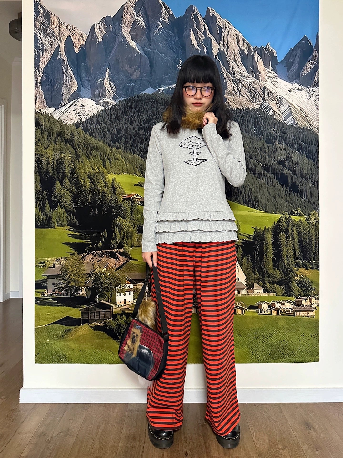 BunnyBunnyGun - Harajuku Orange Stripe Oversized Pants pants bunnybunnygun