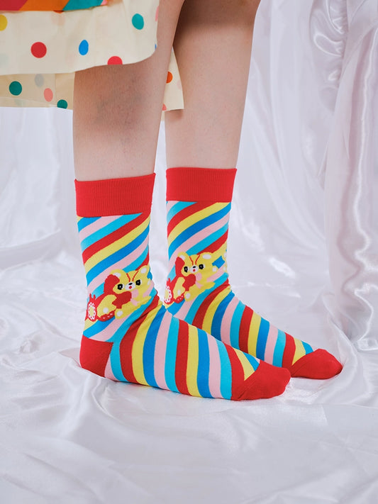 Nikkou Home Decora Fashion Rainbow Socks