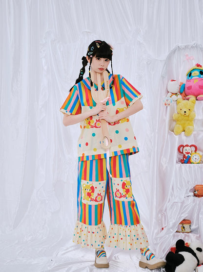 Nikkou Home Decora Fashion Lovely Rainbow Pants