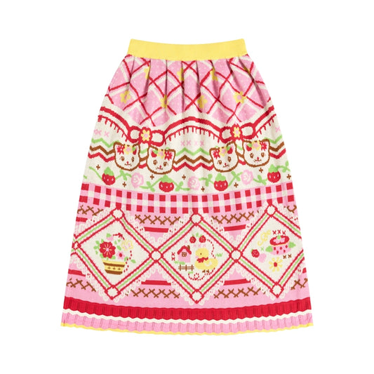 Lutra Jump Decora Fashion Kitten Knit Skirt