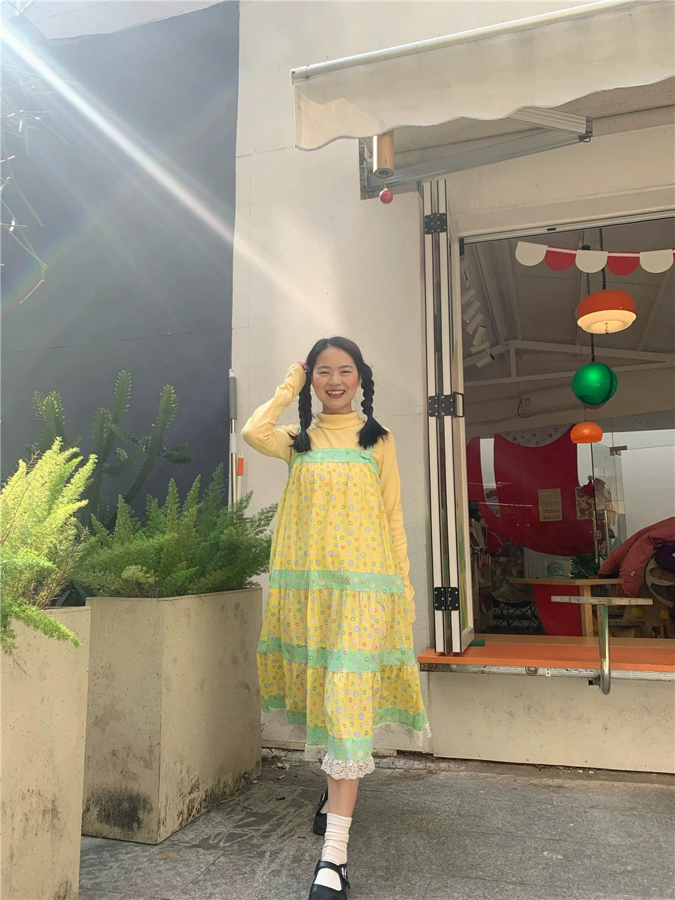 Kawaii Cotton Sundress – Green Lace Waltz dress dodoroom