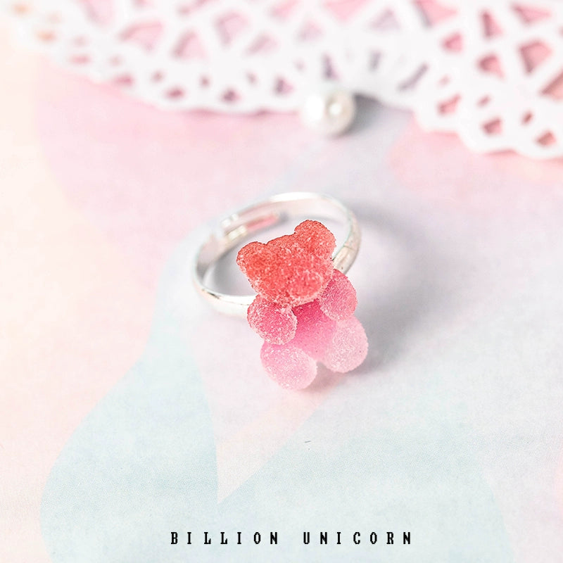 Pink Unicorn Decora Gummy Bear Ring