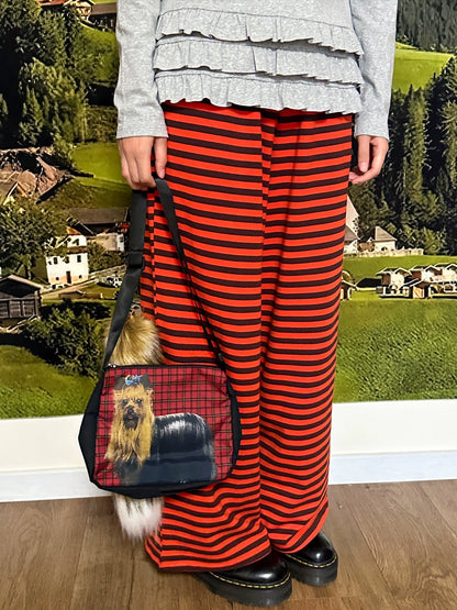 BunnyBunnyGun - Harajuku Orange Stripe Oversized Pants pants bunnybunnygun