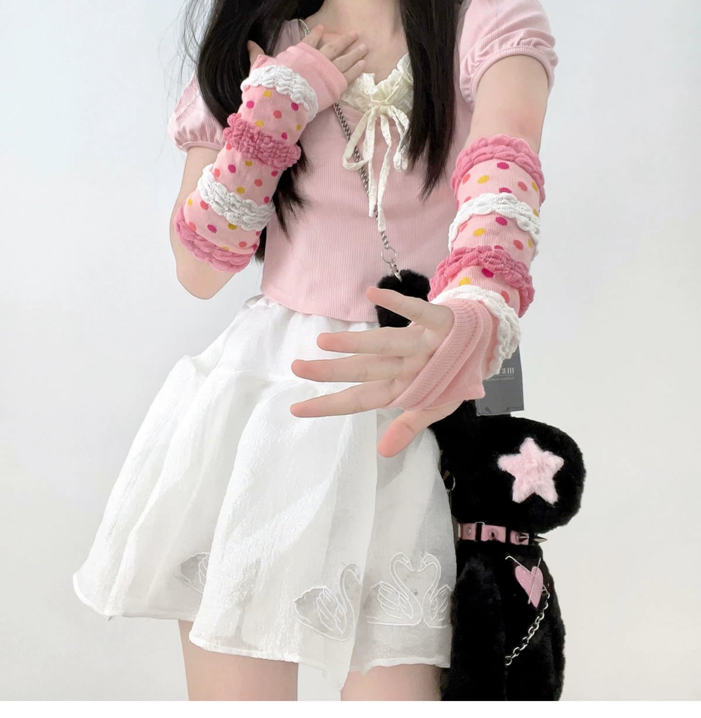 Harajuku Fashion Sleeves Pink Cute Sleeves Decora Accessory