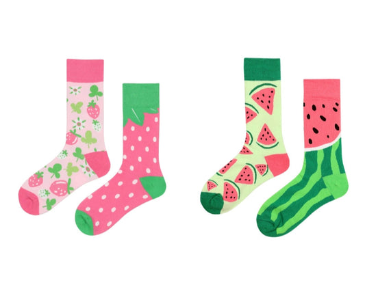 Decora Kei Mismatched Colorful Fruit Socks