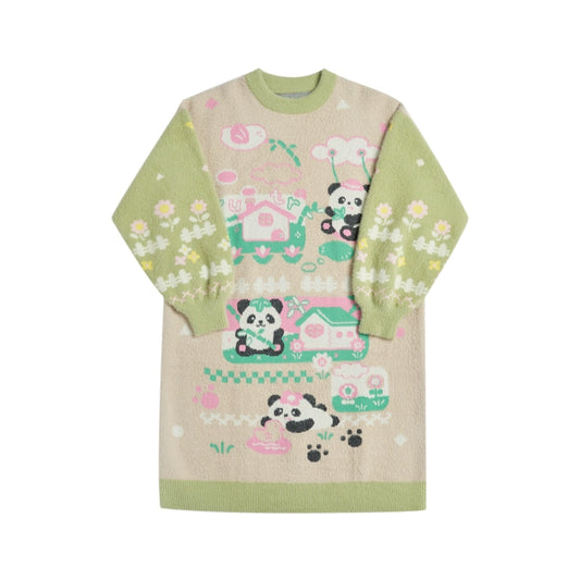 Lutra Jump Decora Fashion Khaki Panda Dress