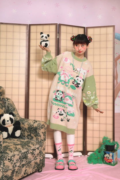 Lutra Jump Decora Fashion Khaki Panda Dress