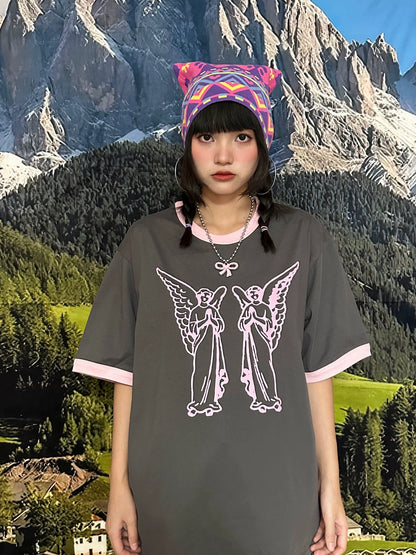 BunnyBunnyGun - Y2K Butterfly Angel T-Shirt tshirt bunnybunnygun Loose Fit Version
