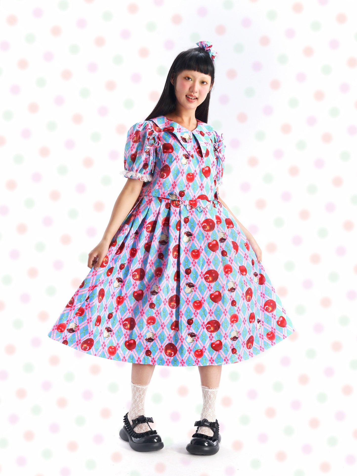 Fruits Decora Kei Red Apples Dress