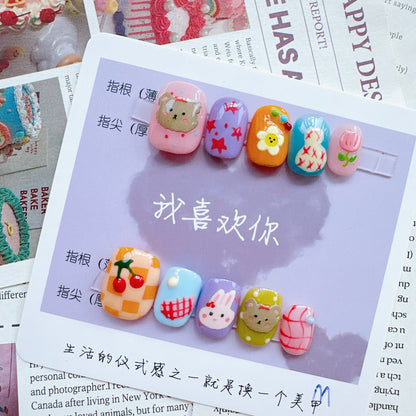 Puppy Dopamine Bear Sticker Handcrafted Nail Art