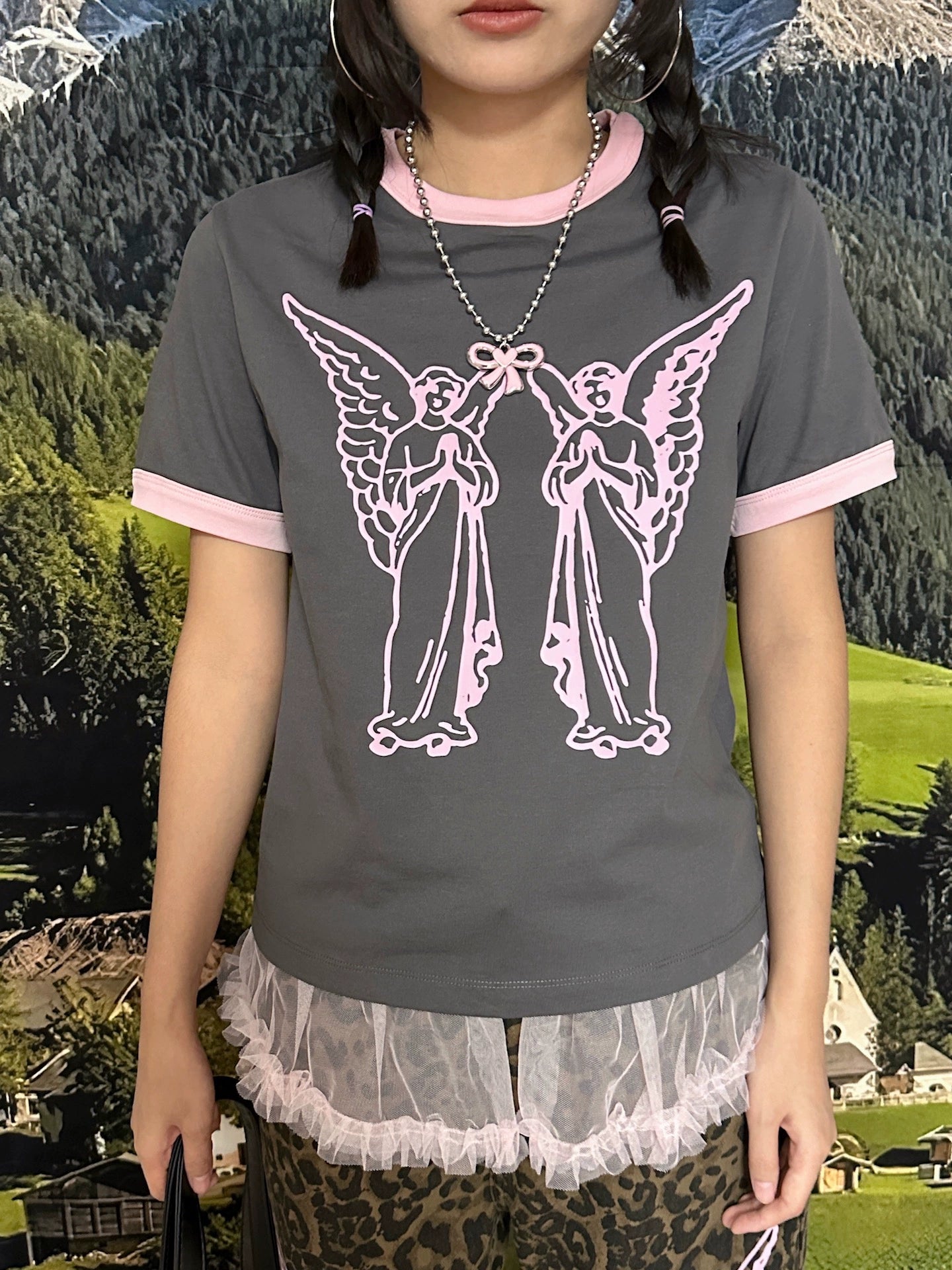 BunnyBunnyGun - Y2K Butterfly Angel T-Shirt tshirt bunnybunnygun Slim Fit Version