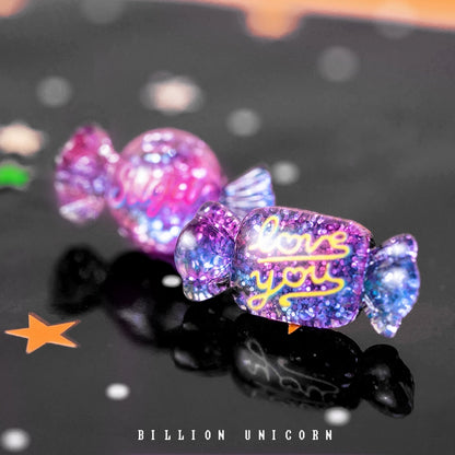 Pink Unicorn Decora Halloween Candy Earrings