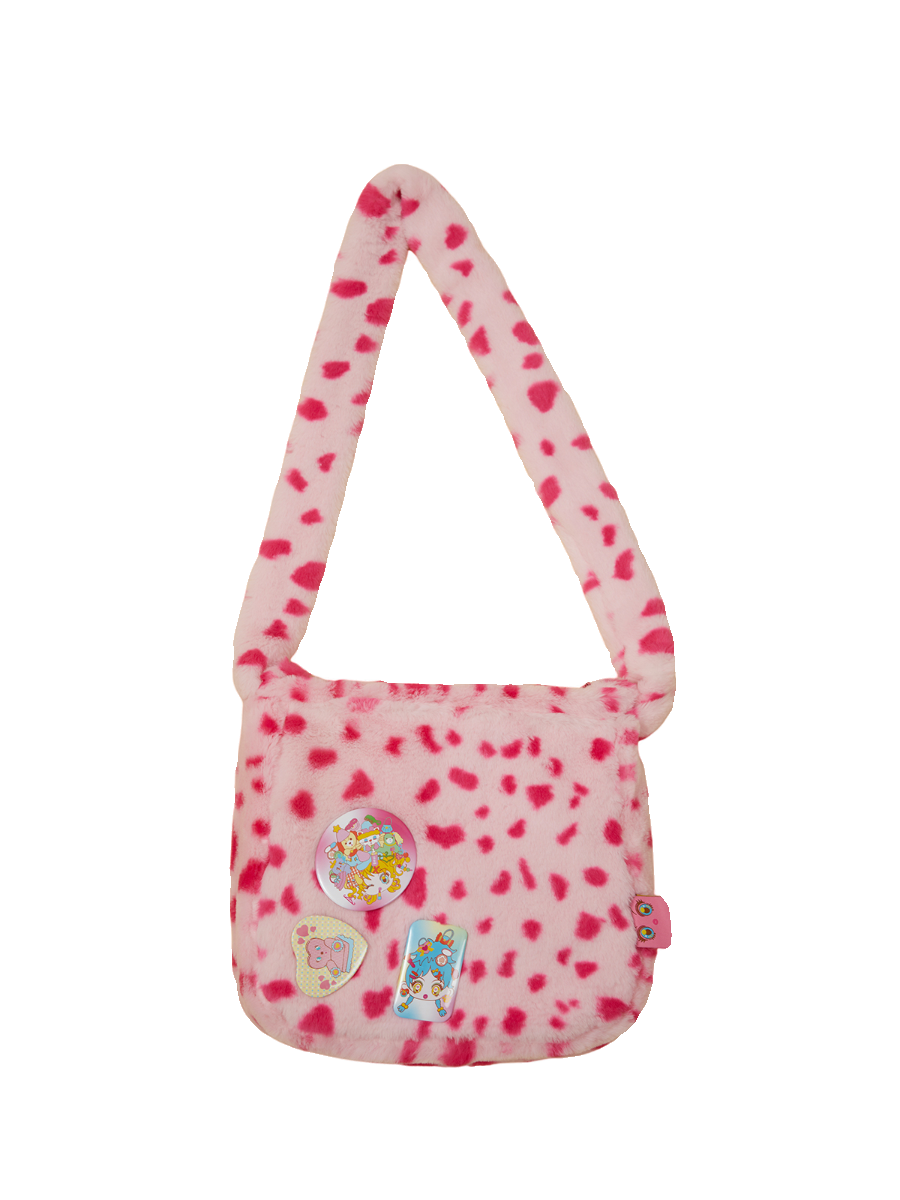 FruFru Decora Fashion Bag Plush Pink Bag Winter Pink Leopard Bag