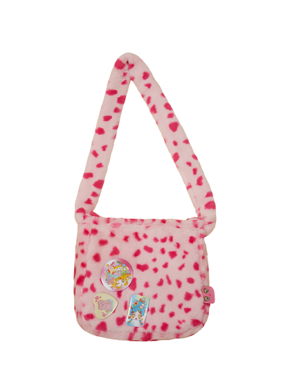 FruFru Decora Fashion Bag Plush Pink Bag Winter Pink Leopard Bag