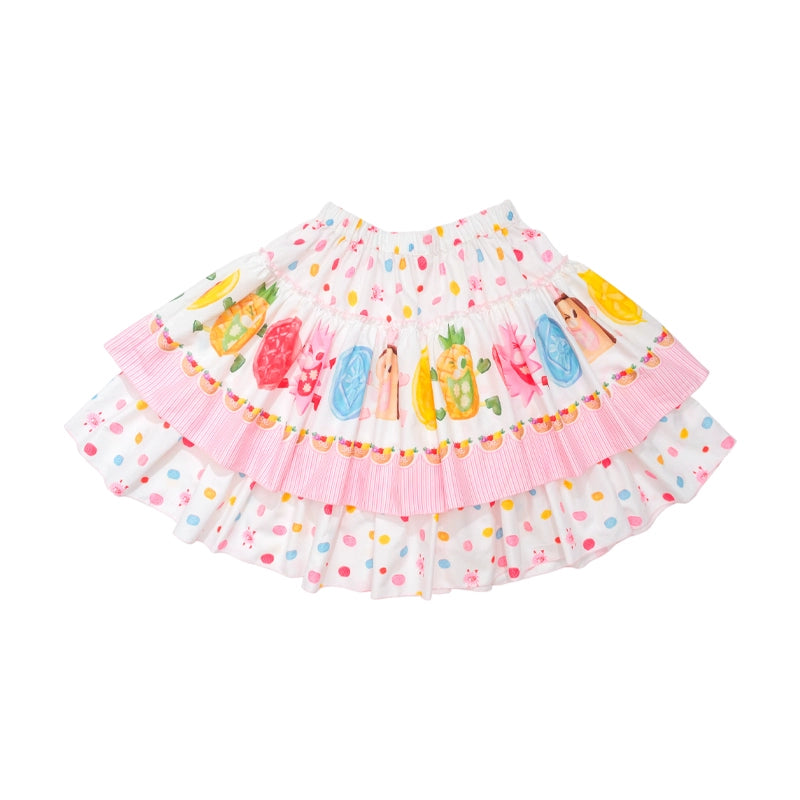 Meugler Colorful Happy Fruity Skirt Candy Pleated Skirt