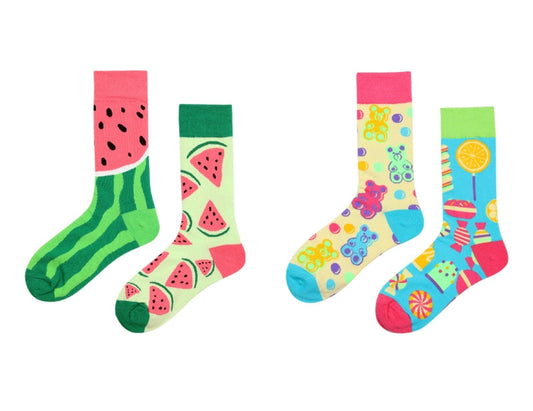 Decora Kei Mismatched Bright Coloured Socks