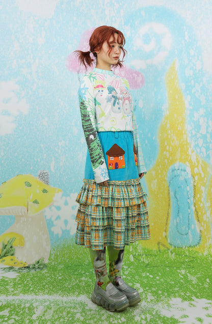 frufru Decora House Plaid Skirt