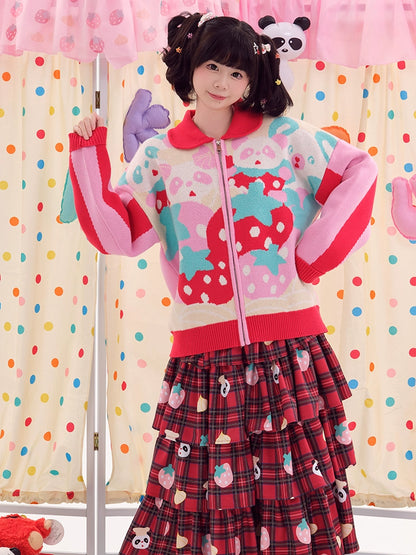 Nikkou Home Decora Fashion Pink Panda Cardigan