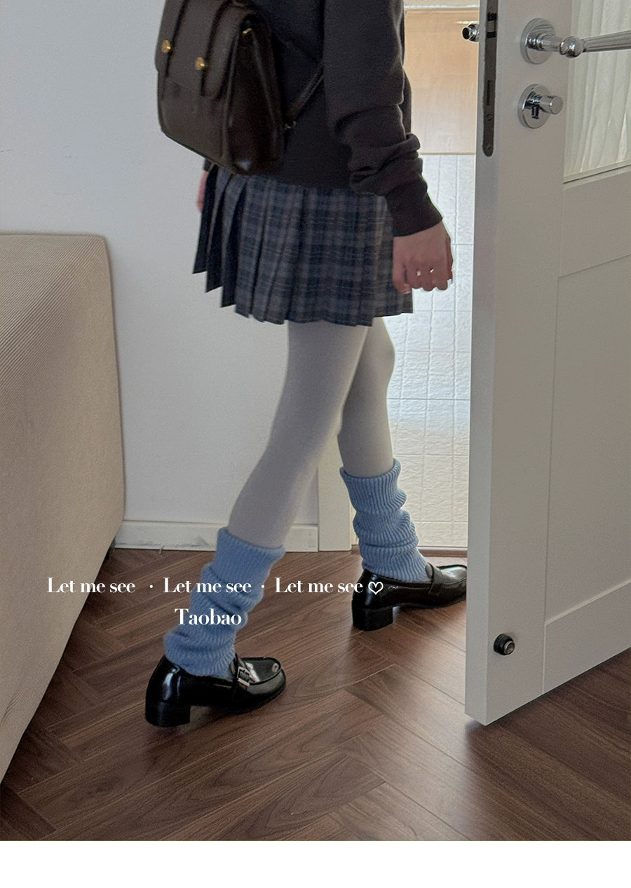 LET ME SEE - Kawaii Wool Knit Leg Warmers Soft Cozy Winter Slouch Socks leg warmmers let me see