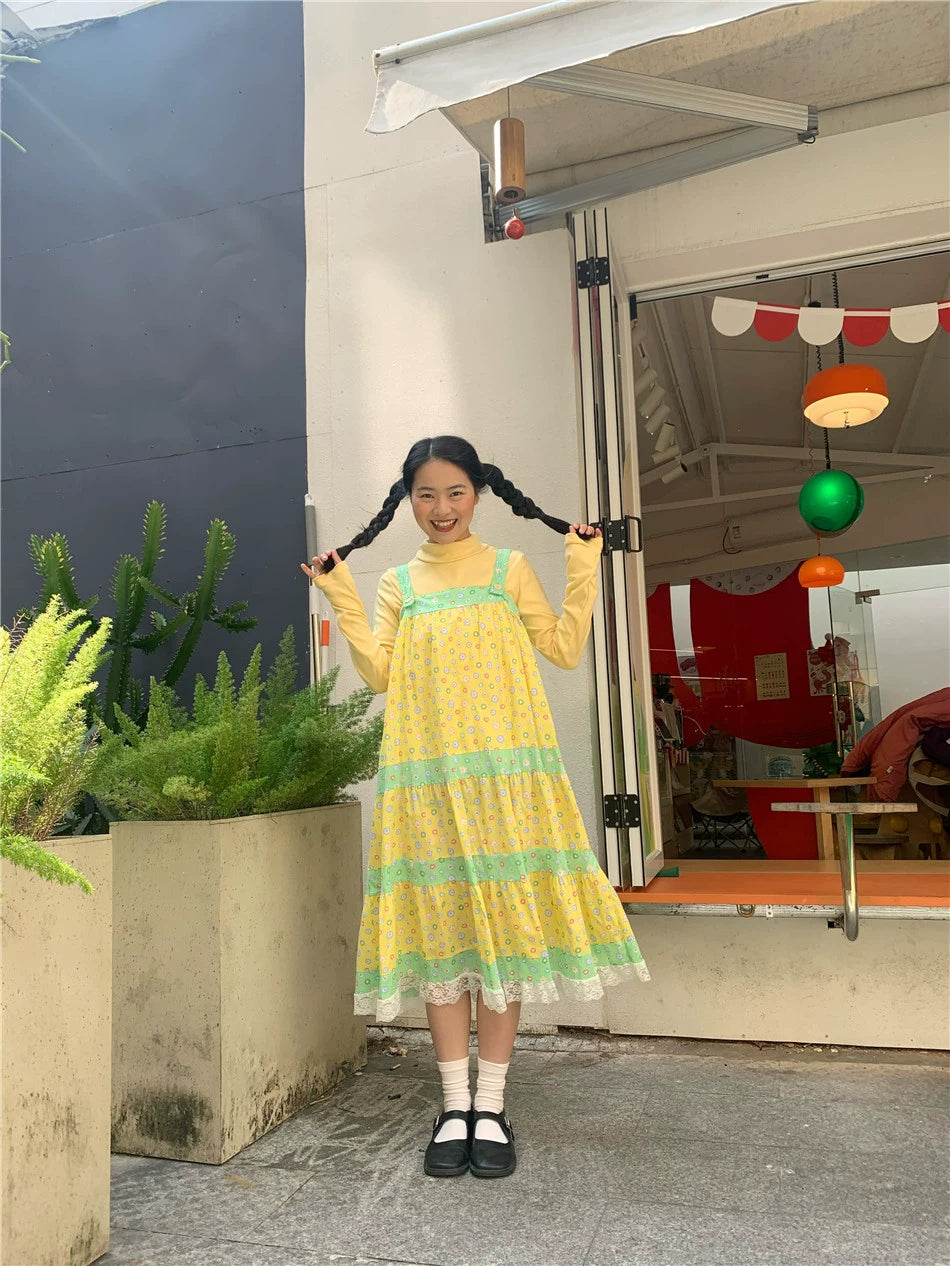 Kawaii Cotton Sundress – Green Lace Waltz dress dodoroom