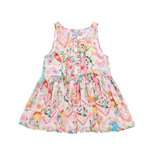 Lutra Jump Decora Fashion Vintage Print Tank Dress