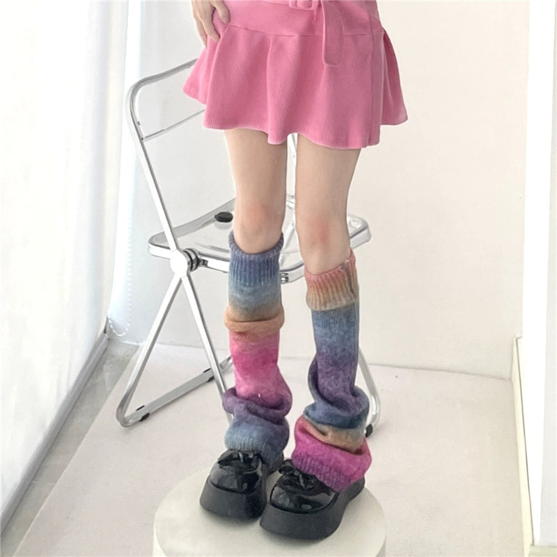 Dopamine Leg Warmmers Colorful Bright Leg Warmmers Trumpet Rainbow Socks