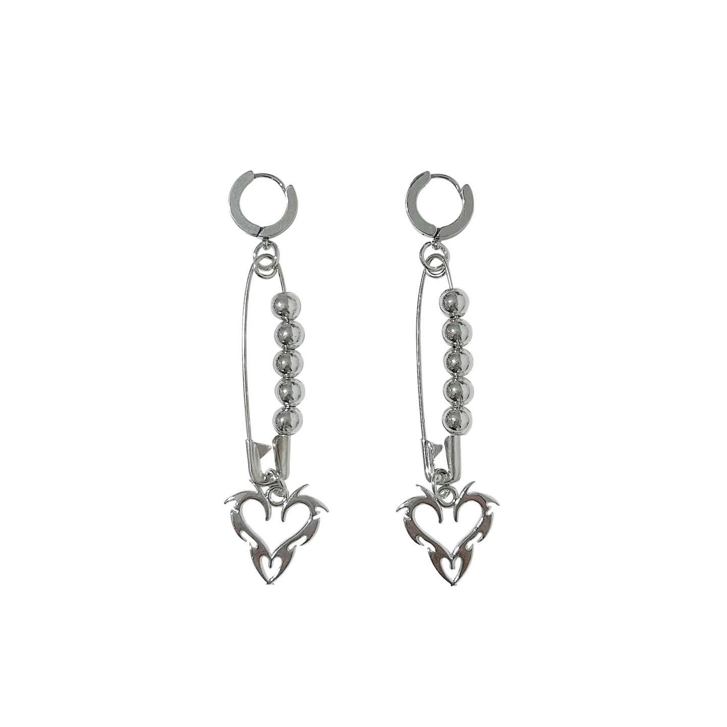 Strangelab - Y2K Earrings Cyberpunk Silver Earrings earrings strangelab