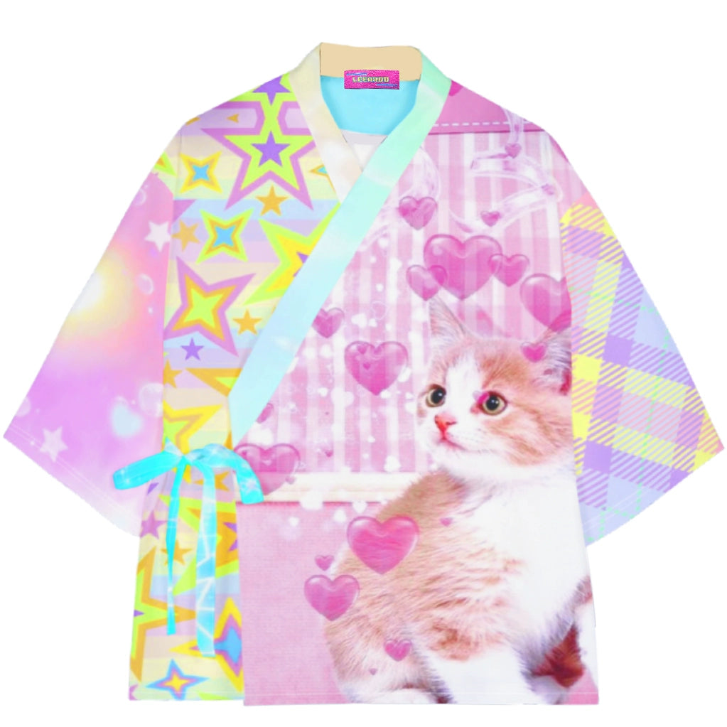 Leerroo Decora Fashion Kitten Colorful Cardie Cardigan Summer Outwear