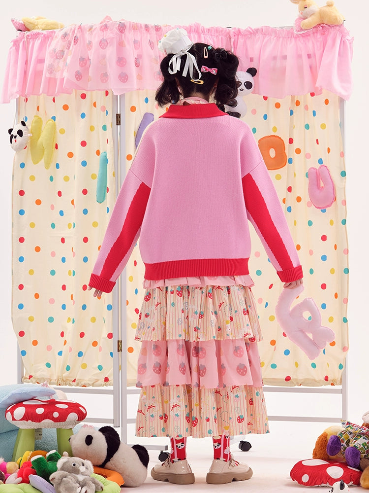 Nikkou Home Decora Fashion Pink Panda Cardigan