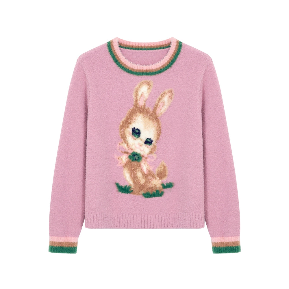 Tntntutu Decora Kei Pink Rabbit Sweater