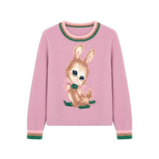 Tntntutu Decora Kei Pink Rabbit Sweater