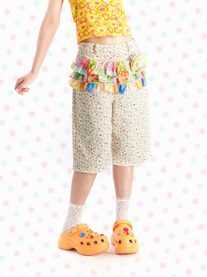 Decora Fashion Fruits Three-dimensional Flower Pants