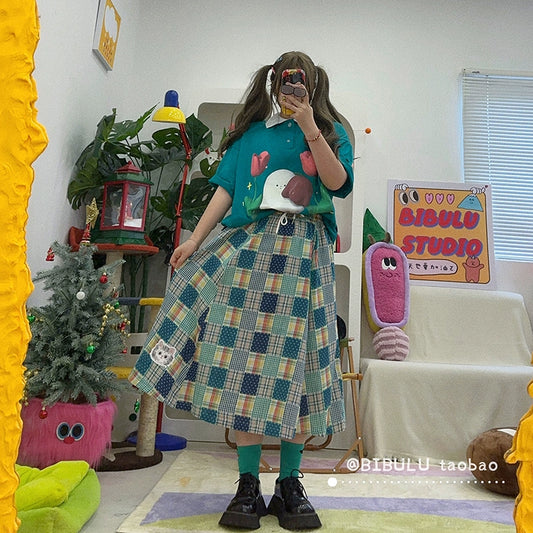 BIBULU KidCore Retro Kitten Skirt