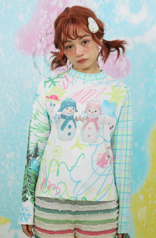 frufru Decora Winter Snowman Sweatshirt shirt frufru