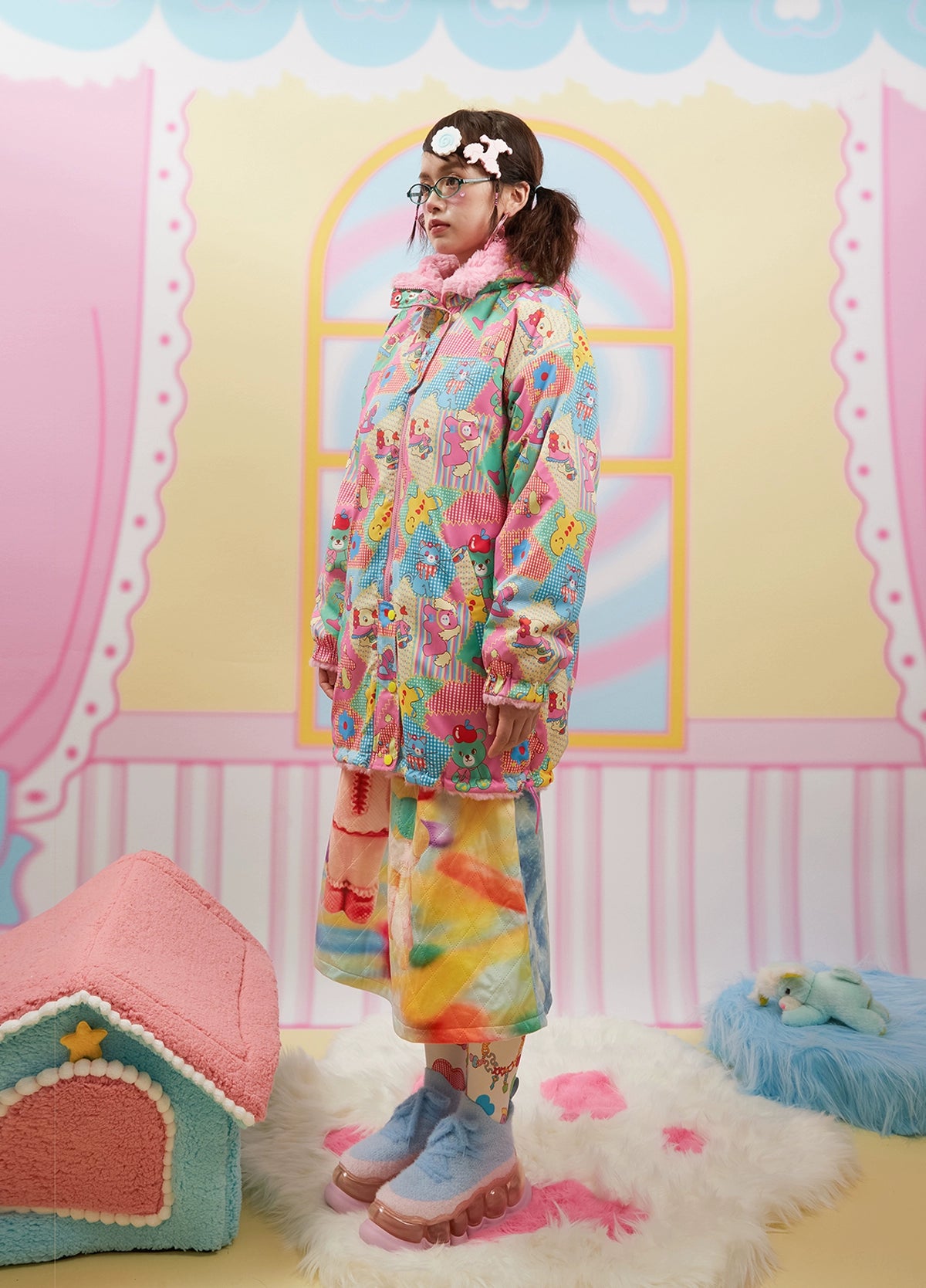 Frufru Decora Print Double-sided Jacket