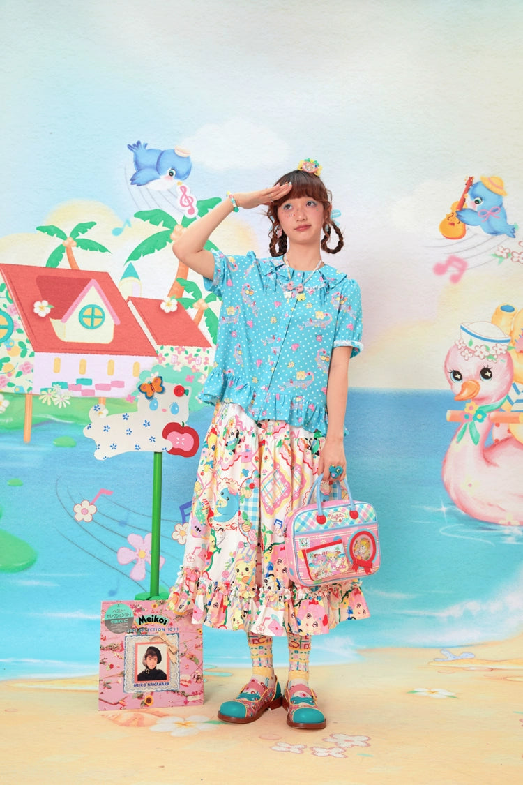 Lutra Jump Decora Fashion Cartoon Print Skirt