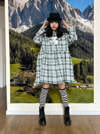 BunnyBunnyGun - Kawaii School Style Loose Long Sleeve Dress dress bunnybunnygun