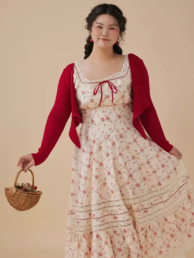 plus size red corset dress LaDivine CD337C Long Plus Size Formal Corset Dress
