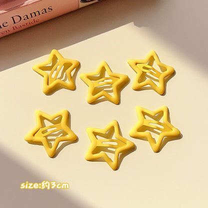 Decora Hair Clips Colorful Star Hair Accessories Bang Hair Clips hair clip Land Decora Yellow - 6pcs