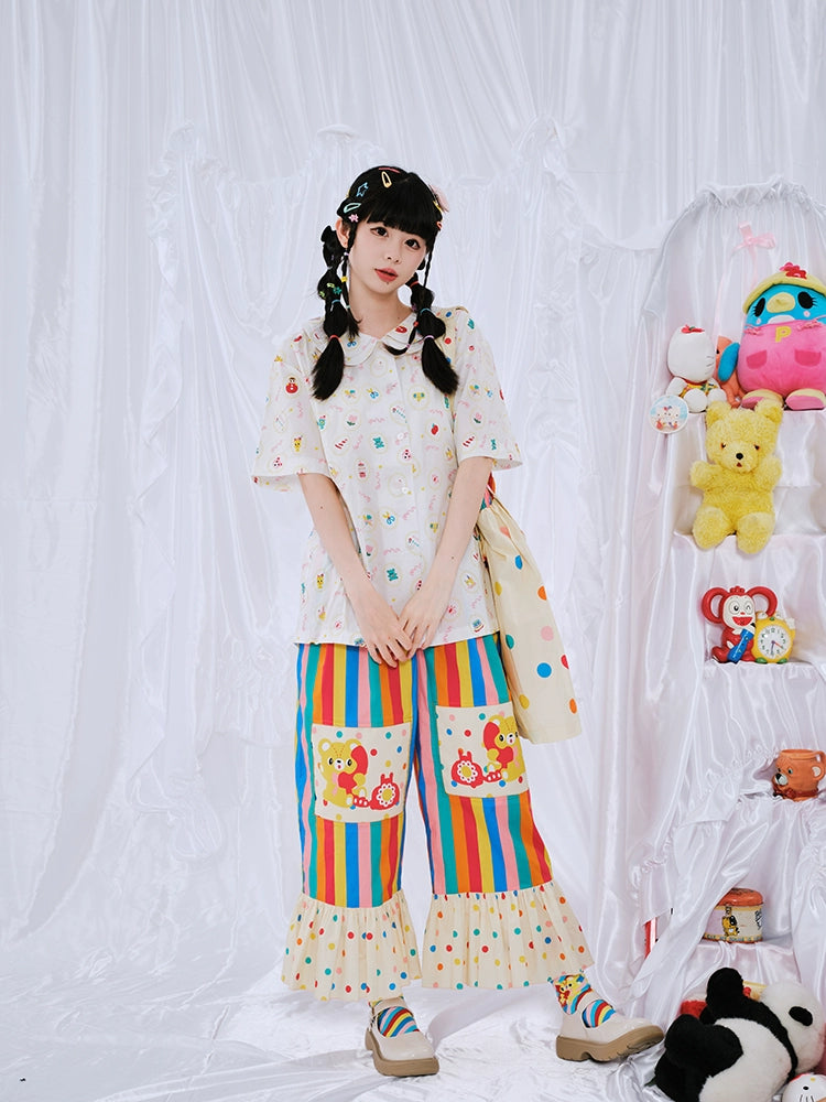 Nikkou Home Decora Fashion Lovely Rainbow Pants